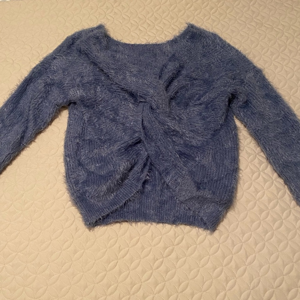 Blue shag sweater